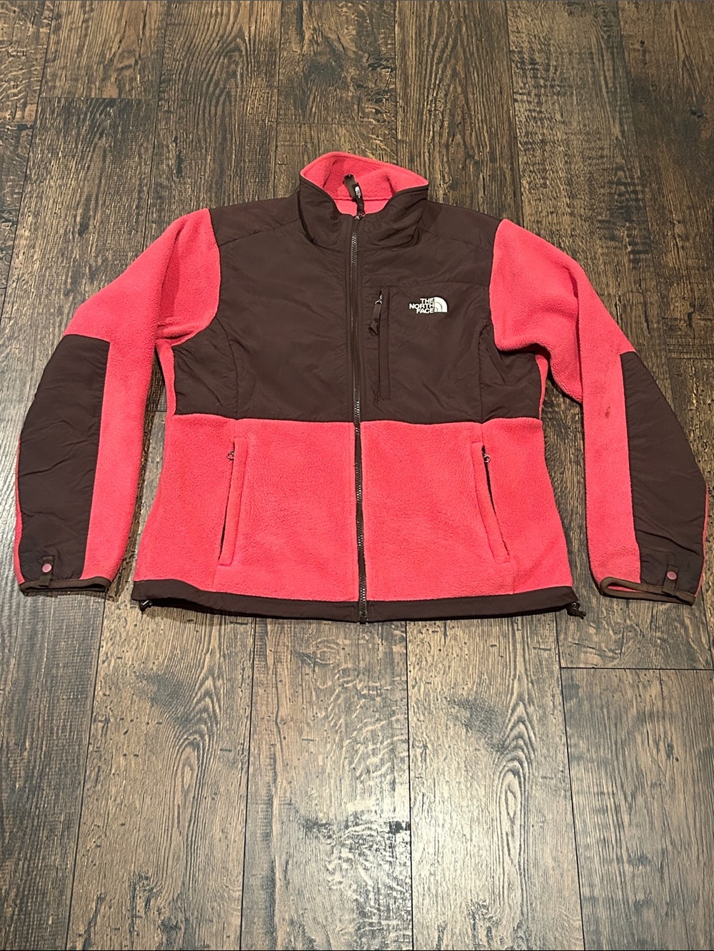 The North Face Pink and Brown Denali Fleece Zip-Up